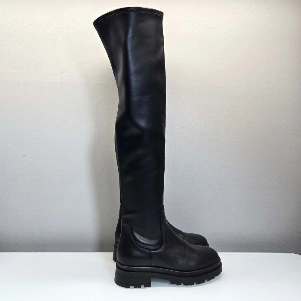 Sister x Soeur Gwen Over The Knee Boots EU 40 US 10 Stretch Leather Lug Sole